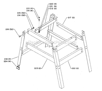 Page C Diagram and Parts List for Type 2 Delta Table Saw