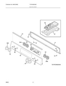 Backguard Diagram and Parts List for  Frigidaire Range