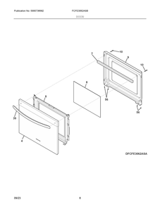 Door Diagram and Parts List for  Frigidaire Range