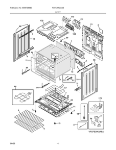 Body Diagram and Parts List for  Frigidaire Range