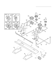 Burner Diagram and Parts List for  Electrolux Range