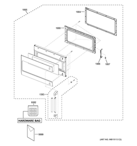 Door Parts Diagram and Parts List for  General Electric Microwave