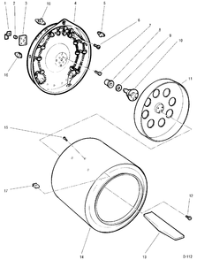 DRUM & HEATER Diagram and Parts List for  General Electric Dryer