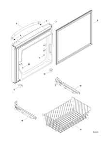 FZ DOOR Diagram and Parts List for  General Electric Refrigerator