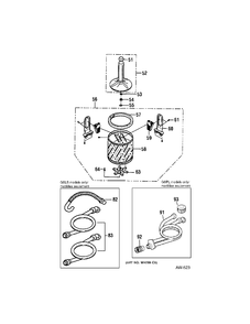 TUB Diagram and Parts List for  General Electric Washer