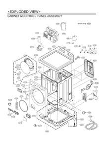 Cabinet And Control Panel Assembly Diagram and Parts List for ABLEVUS LG Washer
