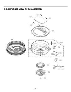 Tub Assembly Diagram and Parts List for BPBEEUS LG Washer