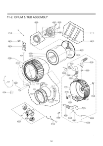 Drum And Tub Assembly Diagram and Parts List for ABLEVUS LG Washer