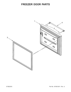 Freezer Door Parts Diagram and Parts List for  Maytag Refrigerator