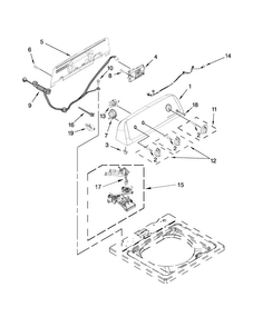 Controls And Water Inlet Parts Diagram and Parts List for  Amana Washer