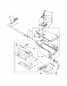 Dispenser Diagram and Parts List for  Kenmore Washer